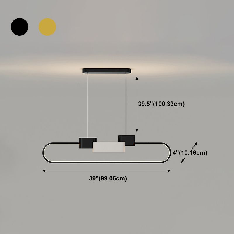 LED Esszimmer Island Lampen Einfachheit Oval Metall Anhänger Leuchte