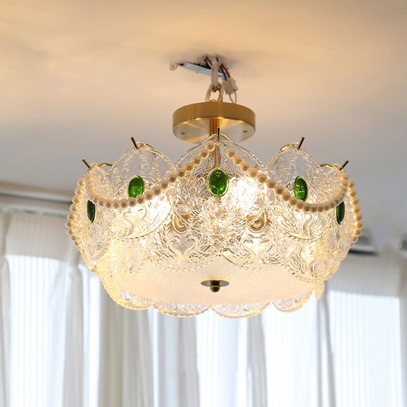 5-Lights Modern Style Flush Mount Glass Ceiling Light for Living Room