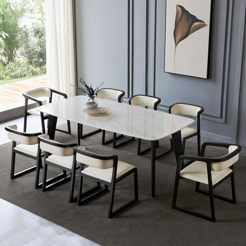 Gepolsterte armlose Esszimmerstühle im minimalistischen Stil mit offener Rückenlehne (2er-Set)