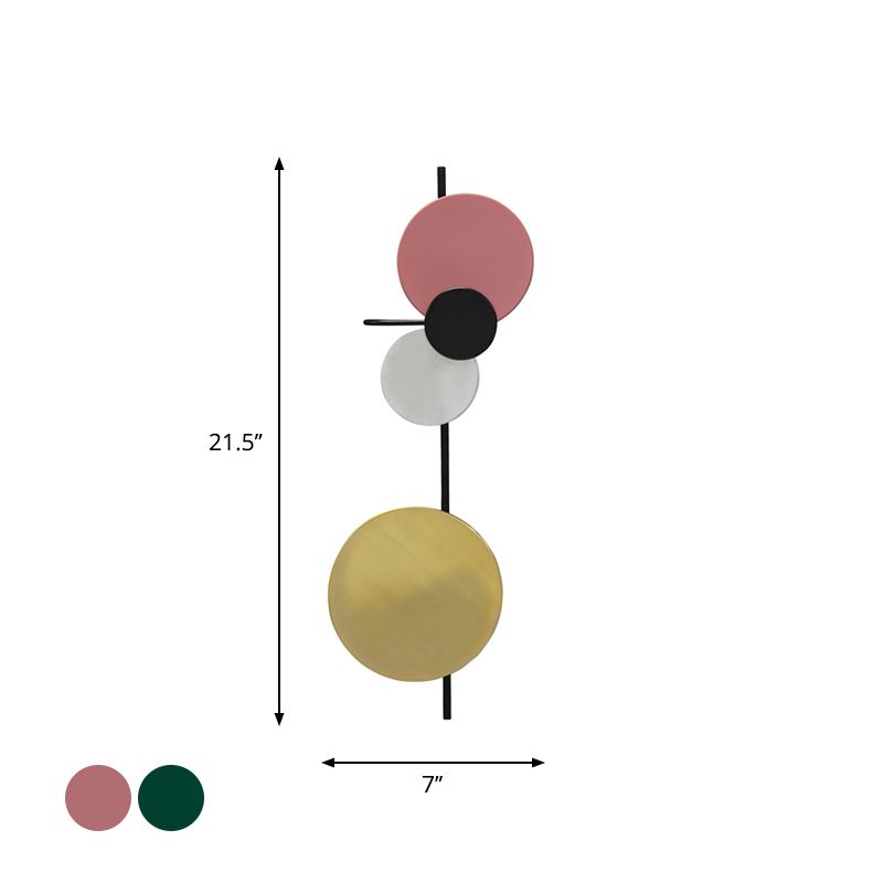 Moveable Moon Wall Light Nordic Metal Black/White/Pink LED Flush Mount Wall Sconce in White/Yellow Light