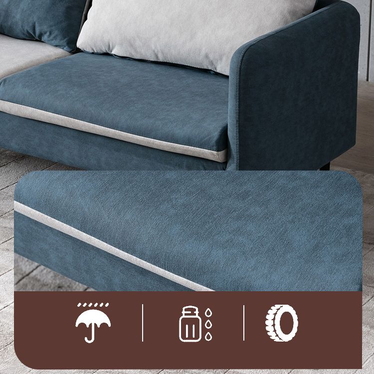 Contemporary 3- Seater 29.5 " H Faux Leather Square Arm Sofa