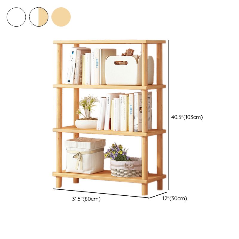 Modern Open Back Standard Bookshelf Wooden Bookcase for Study Room