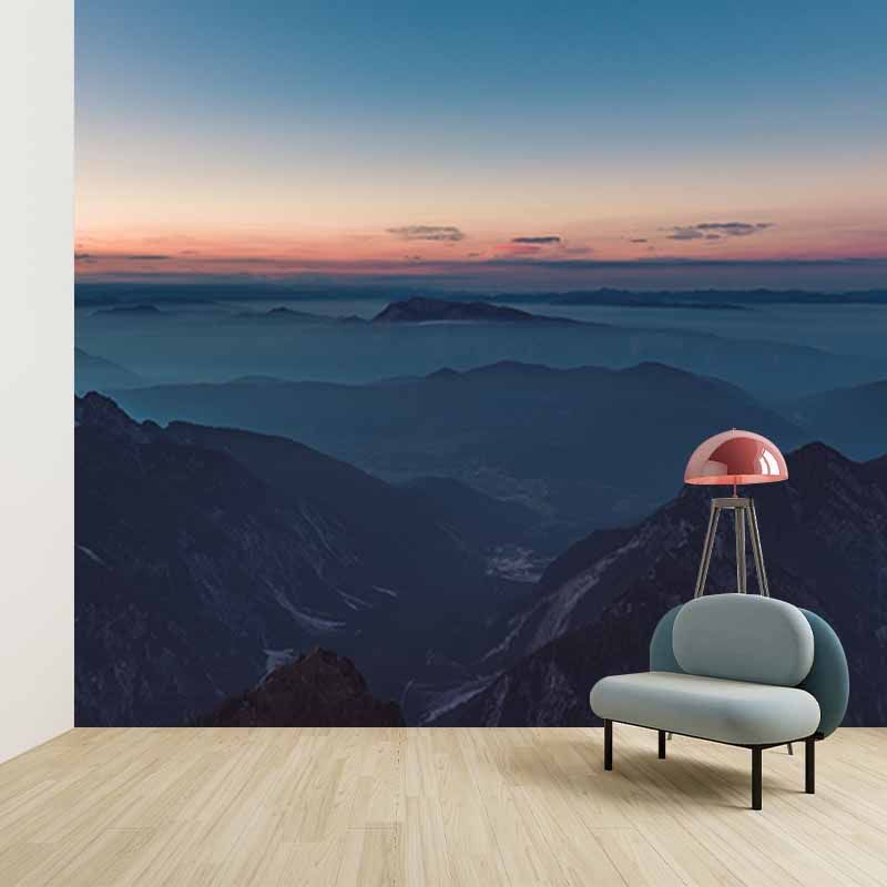 Photography Environment Friendly Mural Wallpaper Mountain Range Indoor Wall Mural
