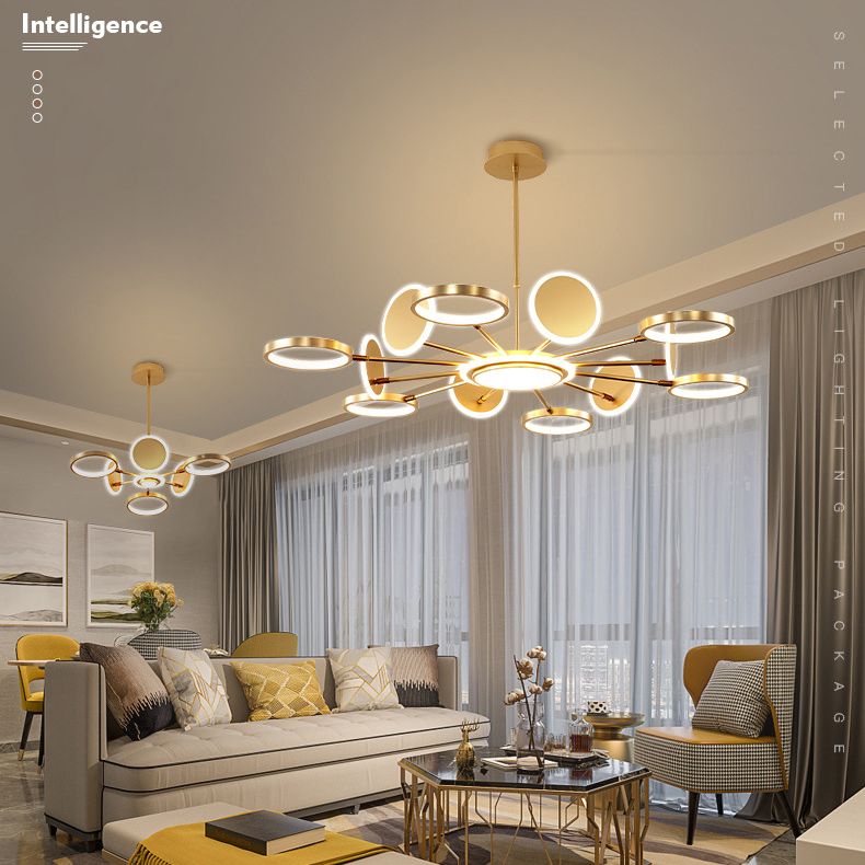 Lampadario a sospensione del metallo post-moderno Lampada a LED LED ROURO per soggiorno