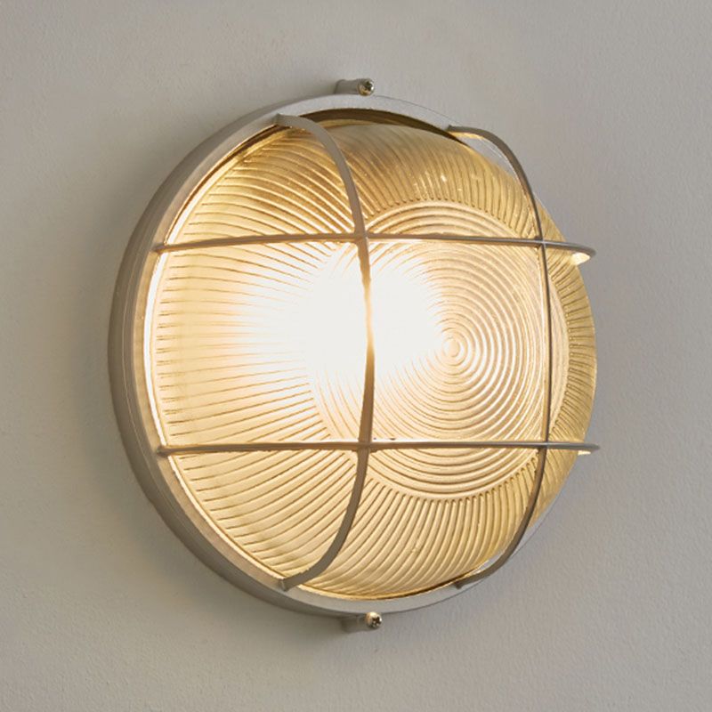 Metal Industrial Wall Sconce Geometric Shape Wall Light with Glass Shade for Courtyard