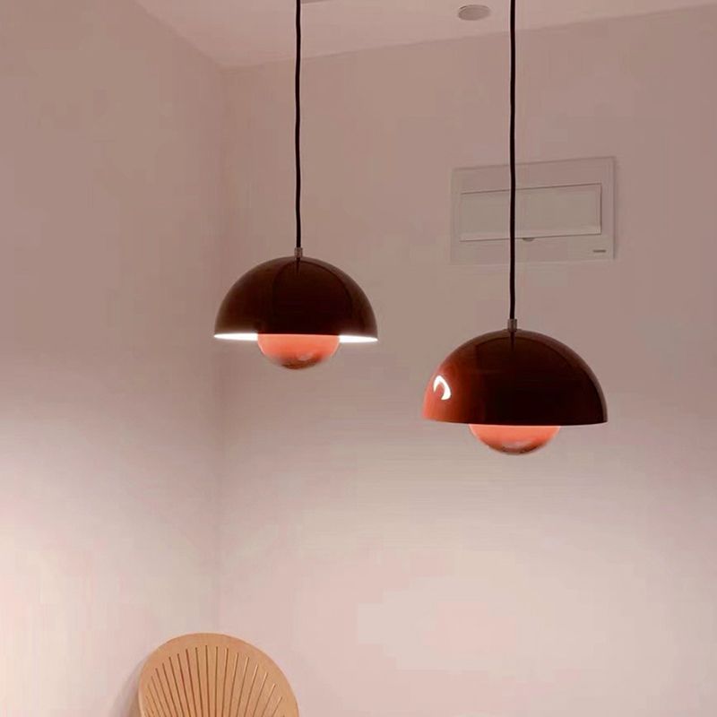 Lámpara colgante de 1 luce de estilo colgante de estilo macarrón con aluminio para dormitorio