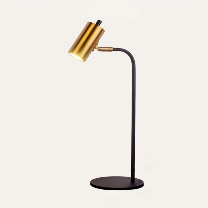 Lampe de table de cylindre moderne métal 1 lampes à table légère pour l'étude