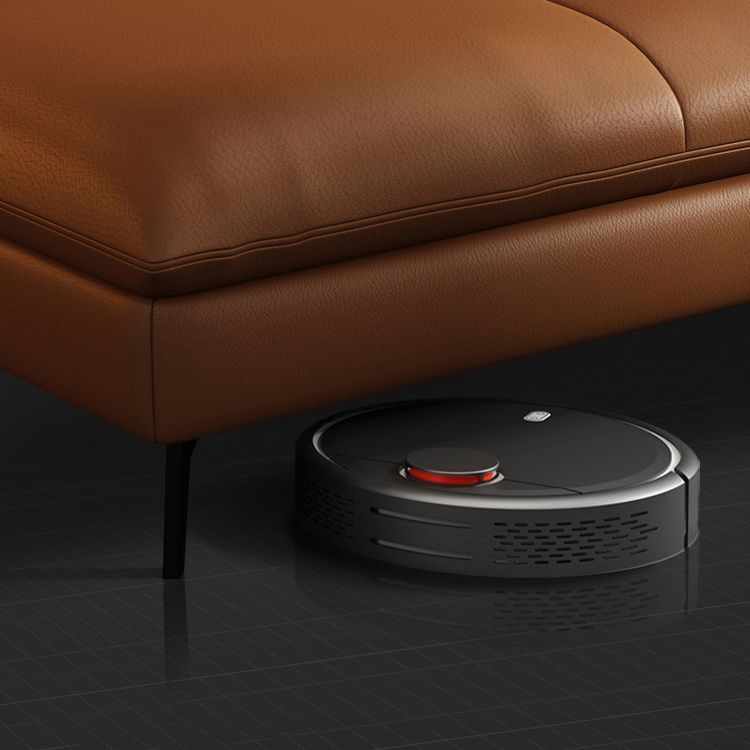 Contemporary Sectional Sofa Orange Genuine Leather Sectional