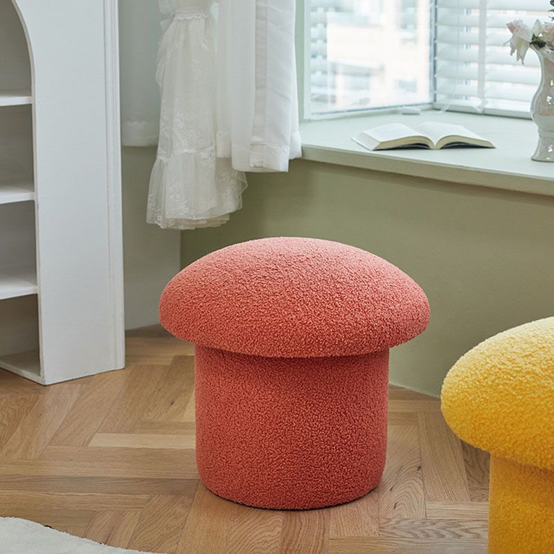 Solid Color Flannel Standard Stool Modern Style Simple Mushroom Stool