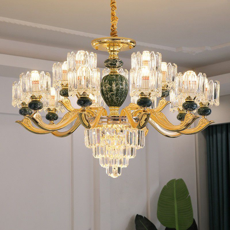 Prismatisch kristal kroonluchter vintage cilindrische eetkamer gesuspendeerde verlichting armatuur