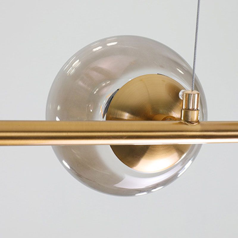 Zeitgenössische Ball Island Beleuchtung Glas 6 Lichter Kronleuchter Beleuchtungskörper