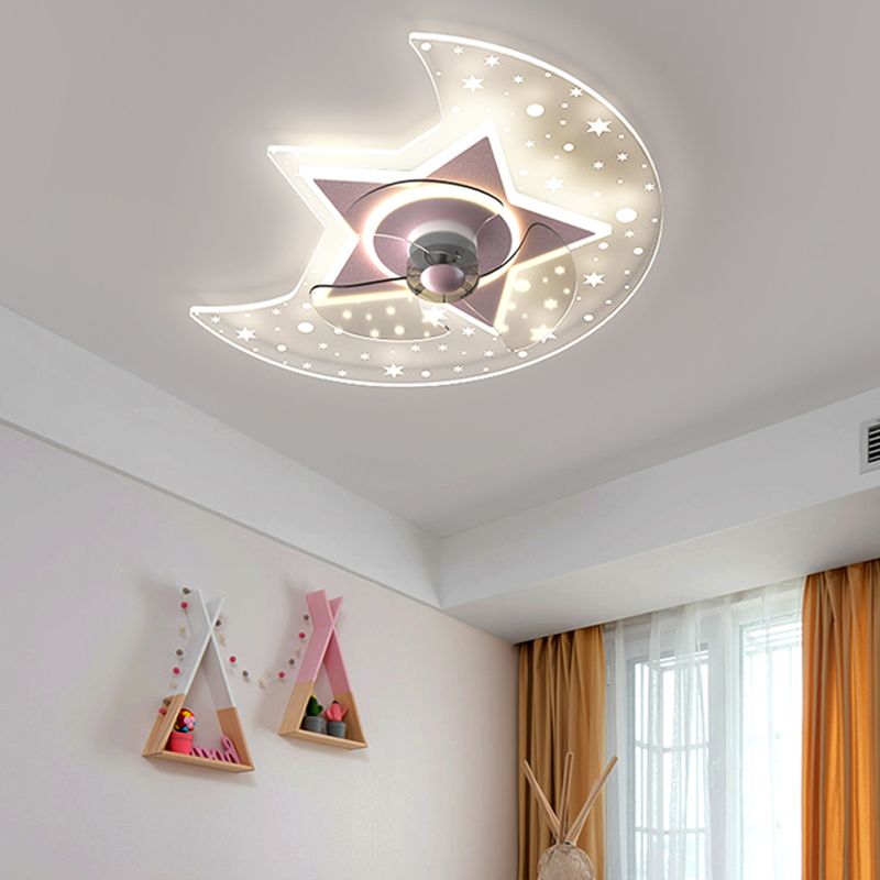 Metall Geometrische Flush Mount Light schöne 1 leichte LED -Lüfterlicht für Kinderzimmer