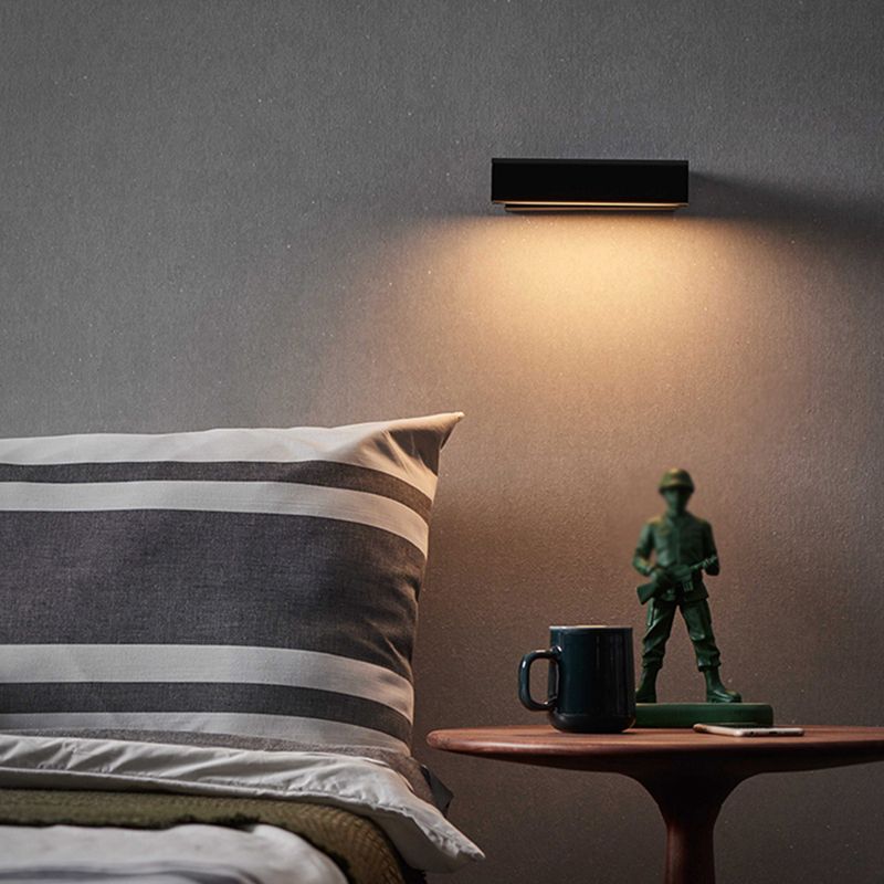 Square Metal Wall Sconce Modern Style Single Light Wall Mount Lighting