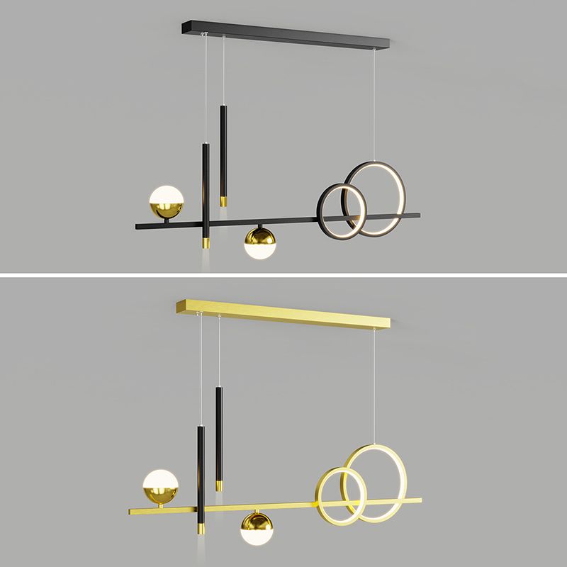 Lineair eilandhanger met 2-plekken LED Nieuw modern plafond hanglampje voor eetkamer