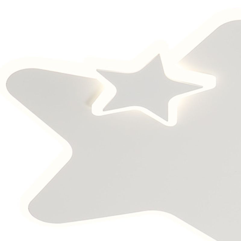 White LED Ceiling Light Children Star Flush Mount Lighting for Foyer
