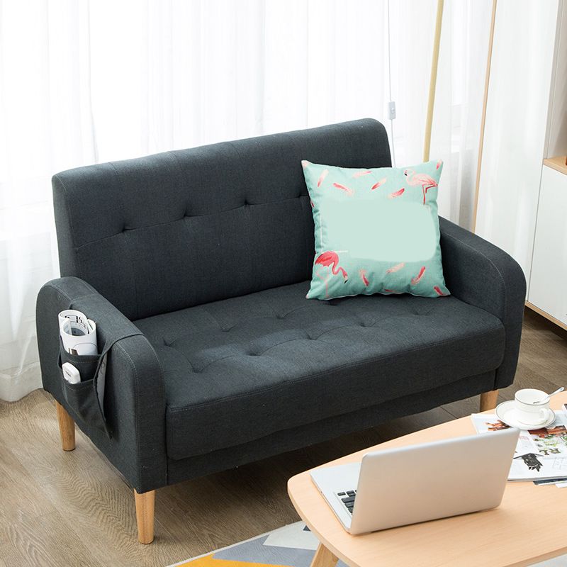 30.31" H Cotton Blend Square Arm Tufted Loveseat for Living Room