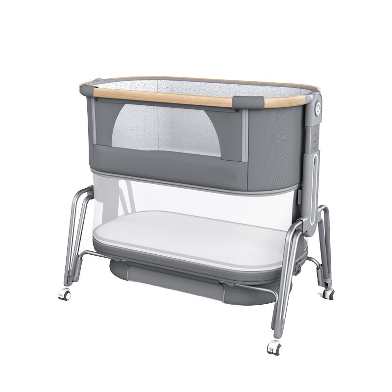 Foldable and Gliding Crib Cradle Nursery Center Crib Cradle with Wheel