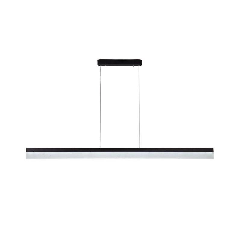 Black Ultrathin Linear Ceiling Lamp Simple 23.5"/35.5"/47" Wide LED Acrylic Hanging Pendant for Office