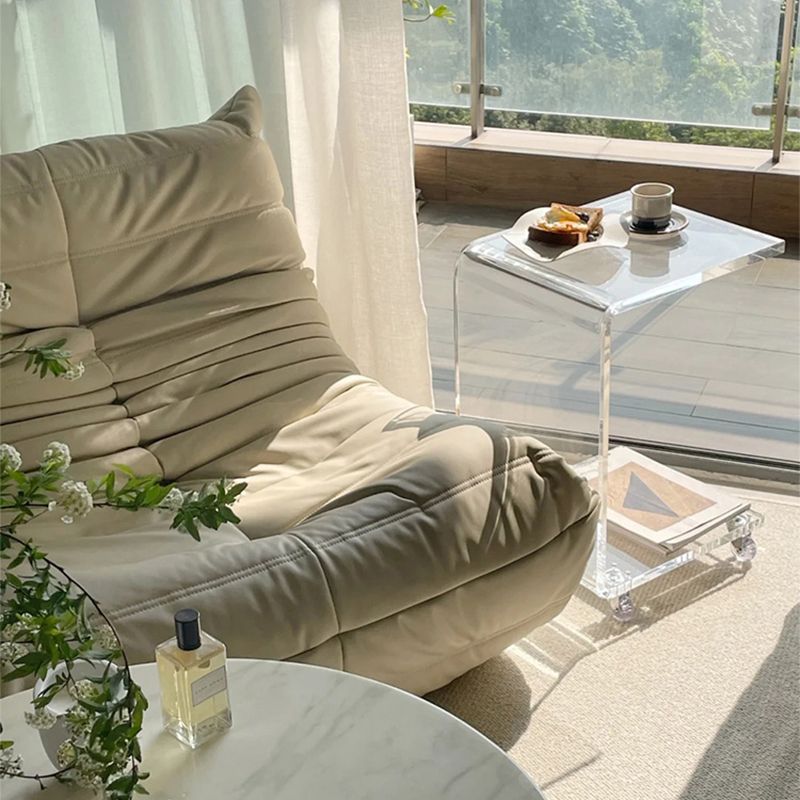 Modernistic Plastic Abstract End Table Rectangular Corner Table for Living Room