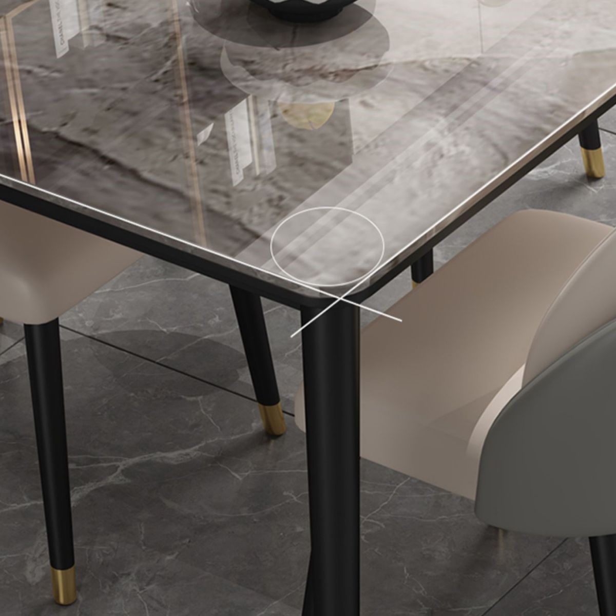 Glam 1/2/5/7 Pieces Dining Set Rectangle Dining Room Set with 4 Legs