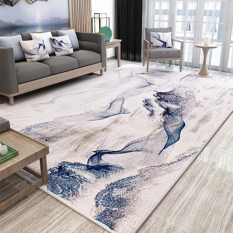 Multi-Color Oriental Print Rug Polyster Simple Area Carpet Pet Friendly Stain-Resistant Rug for Parlor