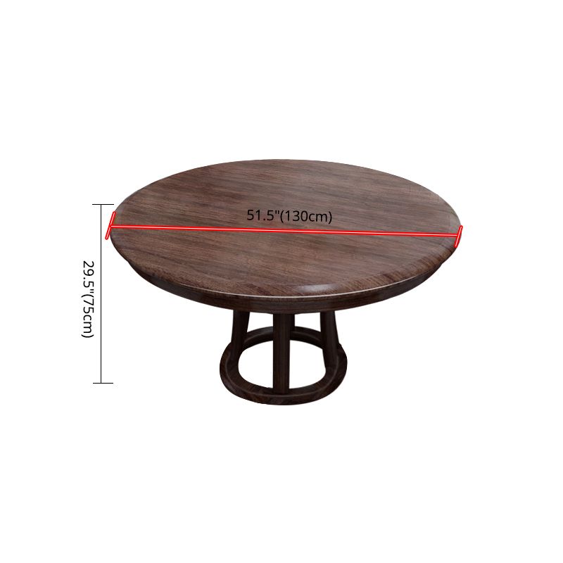 Modern Round Shape Brown Table Solid Wood Standard Dining Table for Kitchen