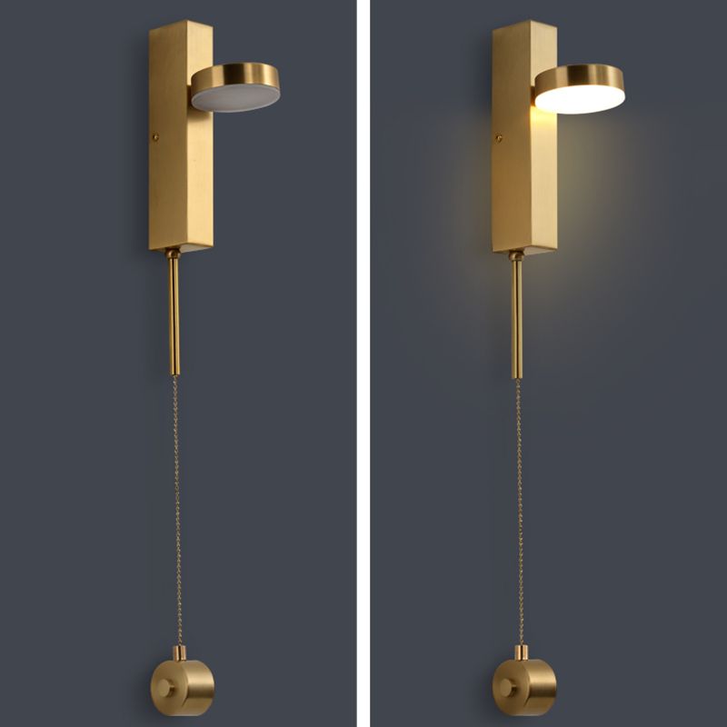 Metall Geometrische LED -Wandmontagelampe moderner Stil 1 leichte Leuchtenleuchten in Gold