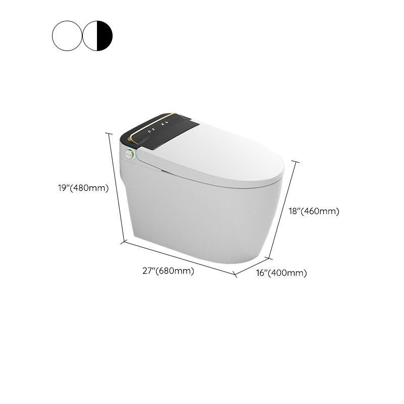 Modern White Concealed Tank Toilet Skirted ABS Floor Mounted Flush Toilet with Seat