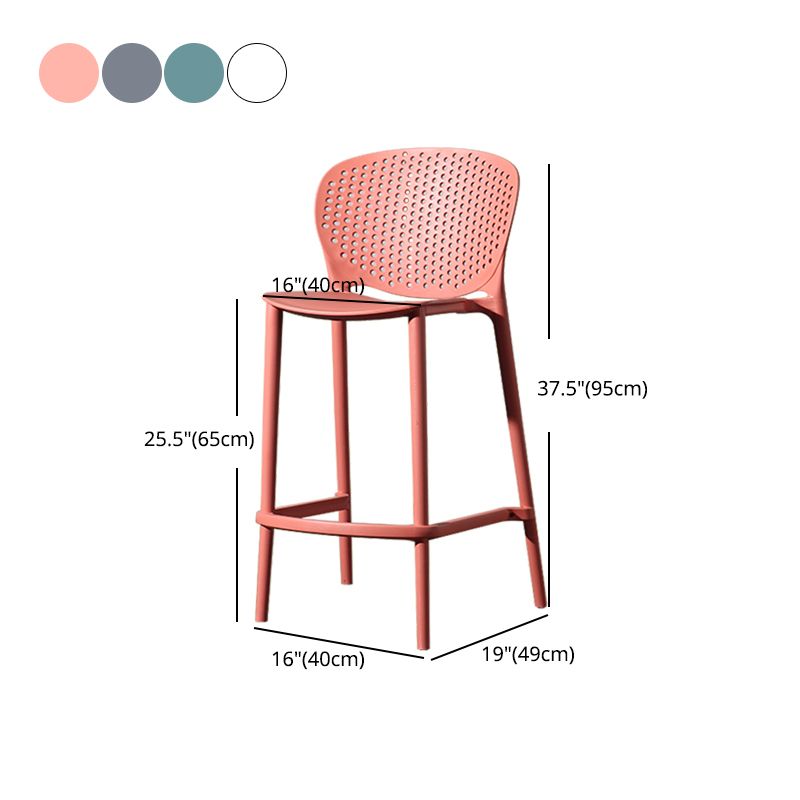 Scandinavian Matte Finish Milk Tea Shop Stool Plastic Footrest Barstool