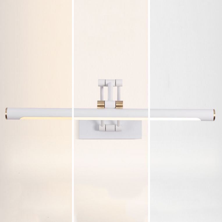 Metal Linear Shape Mirror Wall Light Modern 1-Light Swing Arm Mirror Wall Mount Light