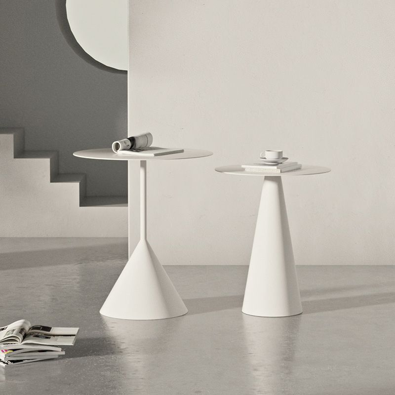 Iron 2 Piece Bunching Tables with Round Top and Pedestal Base