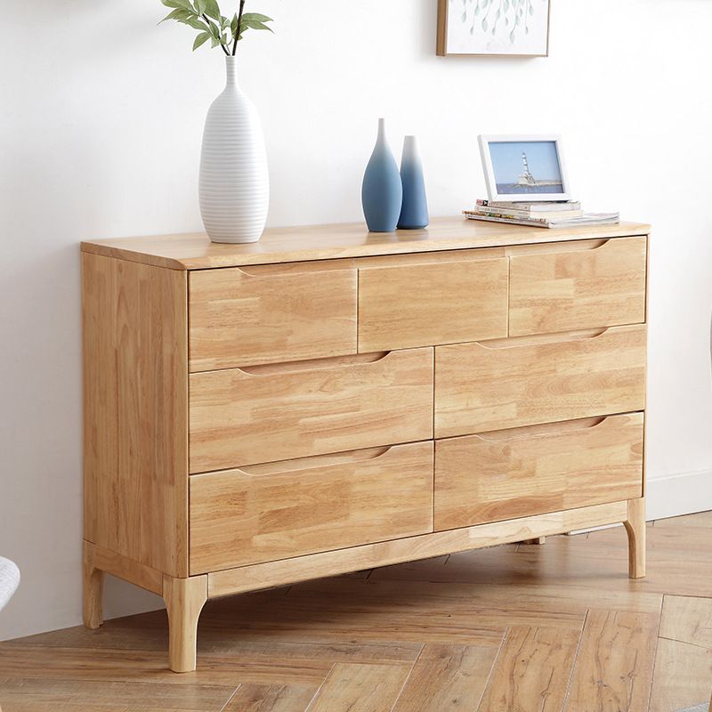 Rectangular Rubberwood Chest Mid-Century Modern Accent Chest