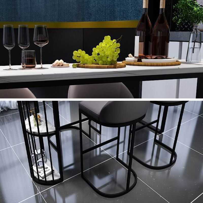 Sintered Stone Top Table Set 1/5 Pieces Modern Irregular Shape Pub Table Set