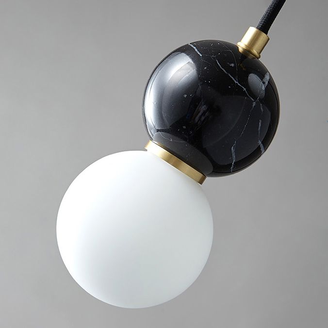 Marble Sphérique Shade Hanging Lights Modern Style 1 Tête Hanging Mount Fixture For Bedroom