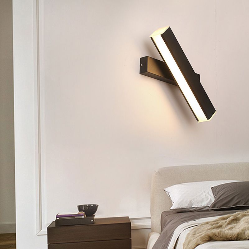 Acryl schwarzer LED -Wandleuchten im modernen prägnanten Stil Aluminium rechteckig rotierbare Wandlampe