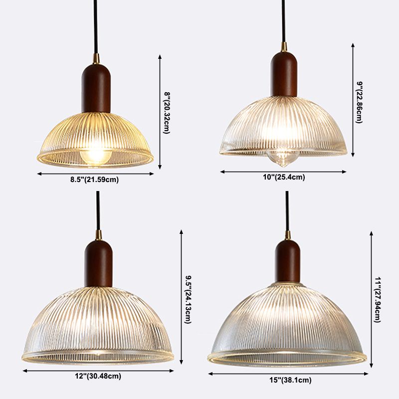 Japaner Stil hängend hängendes, geripptes Glas Einer heller Anhängerlampe für Schlafzimmer