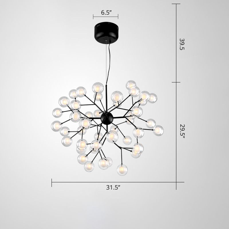 Minimalist Molecule Chandelier Double Glass Living Room Suspension Lighting Fixture