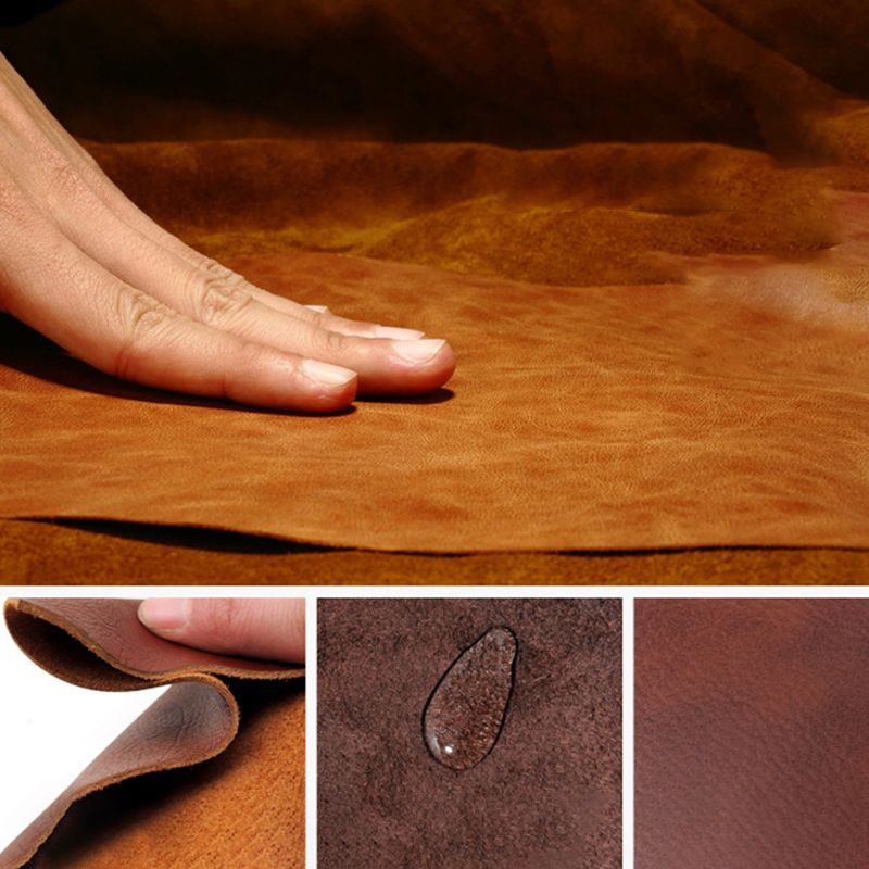 Modern Pouf Ottoman Genuine Leather Tufted Upholstered Solid Color Ottoman