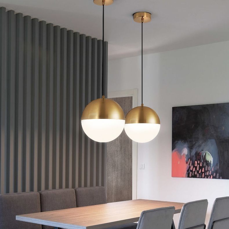 Global Metal Hanging Ceiling Light Minimalist Style Coppery Pendant Ceiling Light