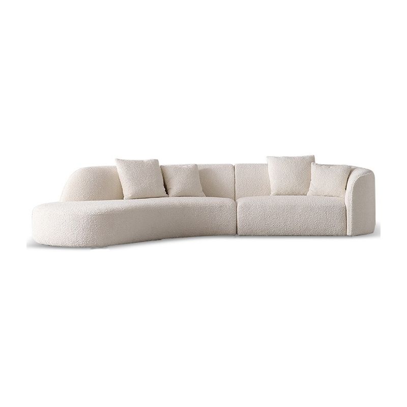 Water Resistant Sofa Wooden Curved Recessed Arm Settee for Living Room