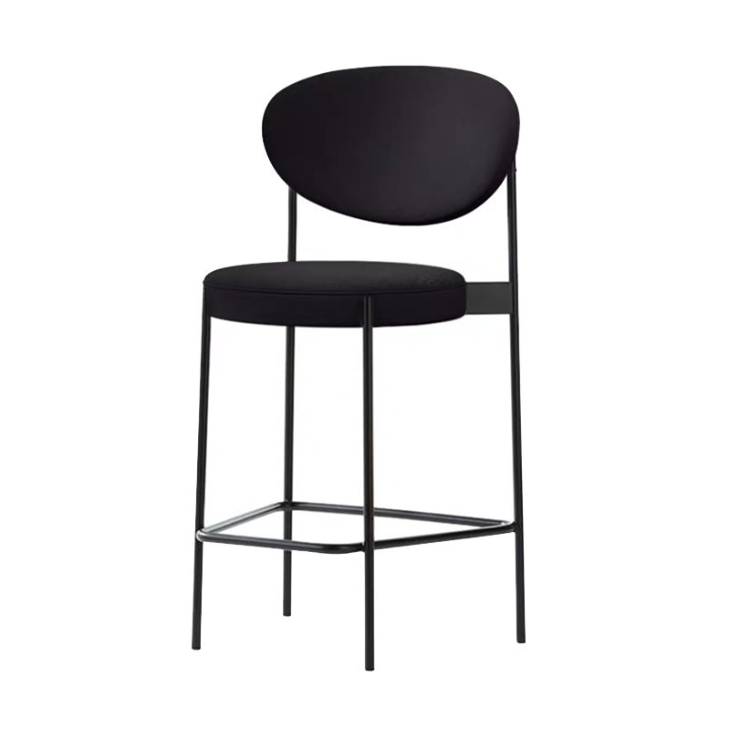 Low Back Upholstered Bar Stool Industrial Armless Barstool with Metal Legs