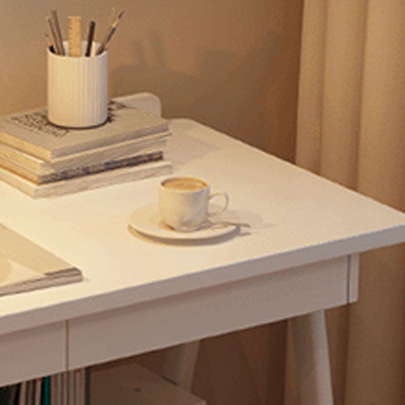 Rectangular Solid Wood Writing Desk Modern Trestle Writing Desk for Home