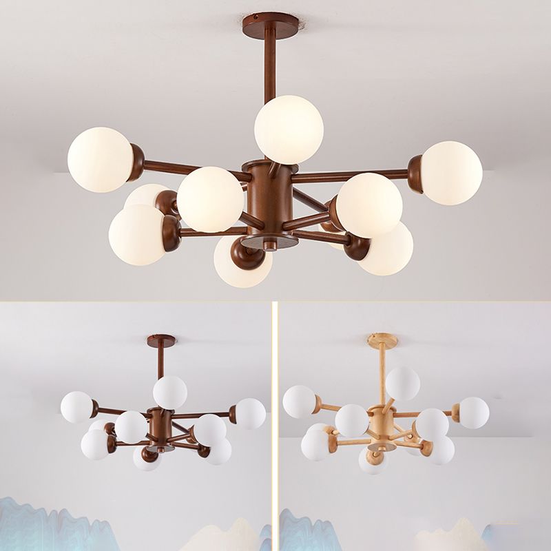 Hölzerne Kronleuchterdecke hängende Leuchte mit einstellbarem Federdraht