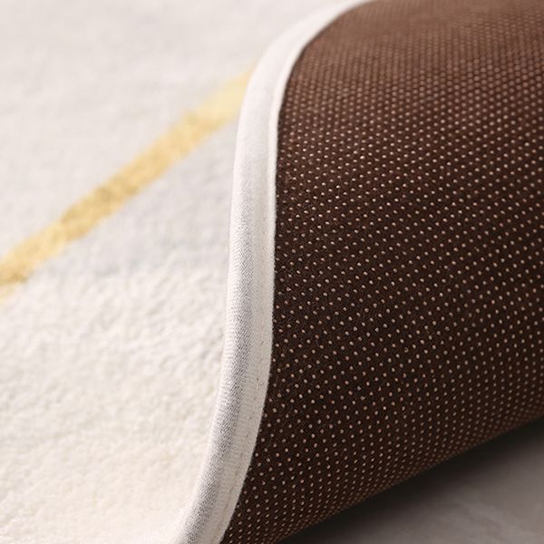 Apricot Minimalist Indoor Rug Polyester Abstract Carpet Anti-Split for Indoor Room