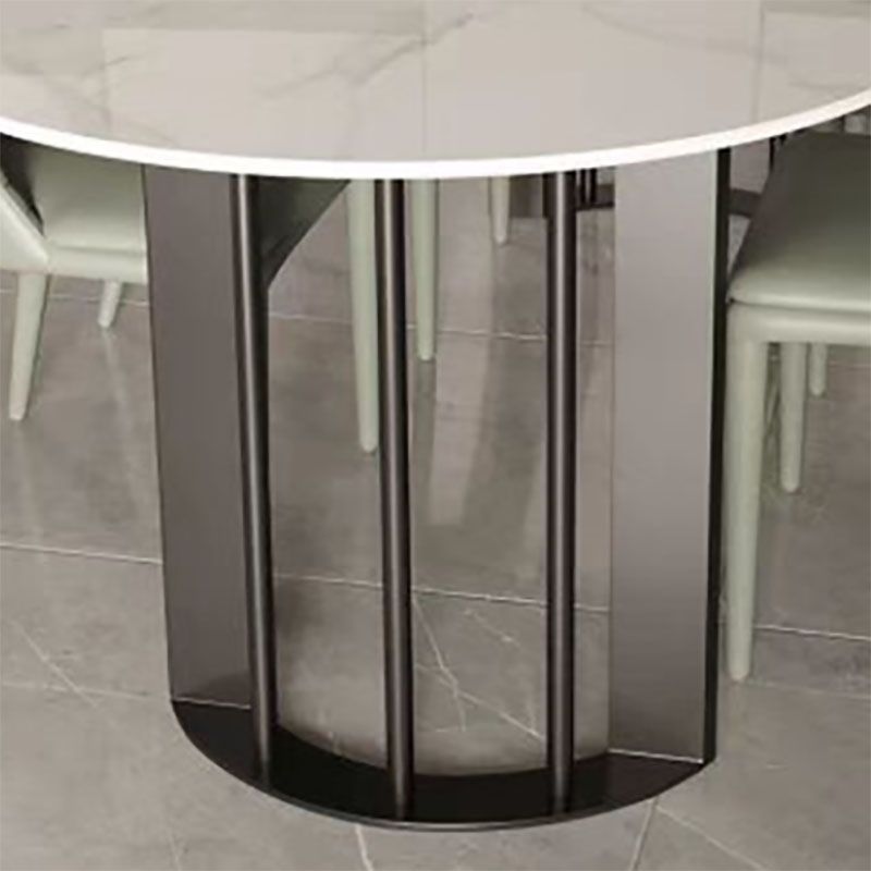 Sintered Stone Top Table with Double Pedestal Modern White Table for Restaurant