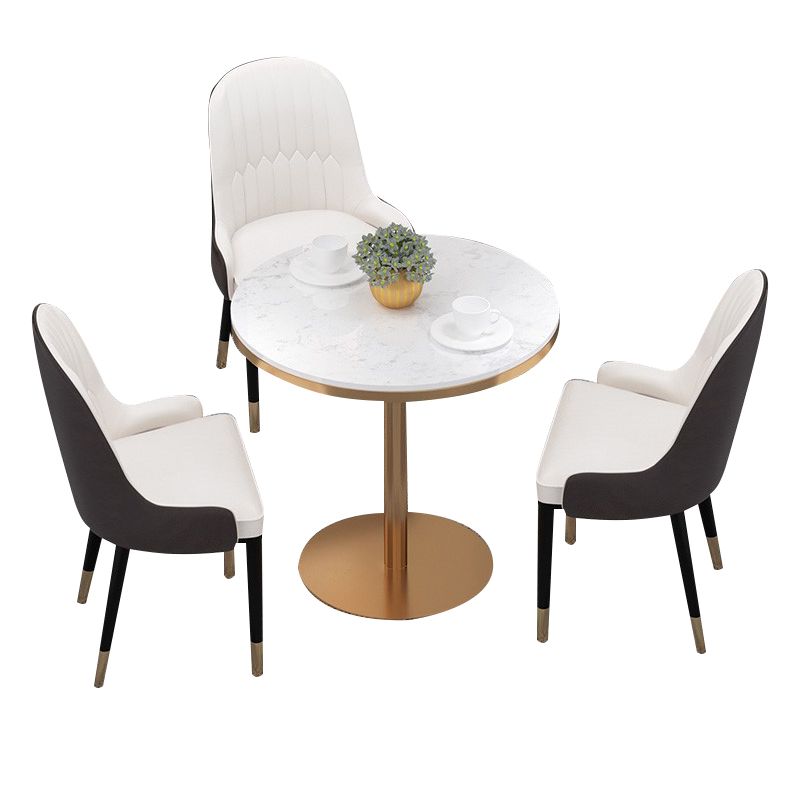 1/2/3/4/5 PCS Metal Glam Glam Dining Room Ensemble avec table ronde