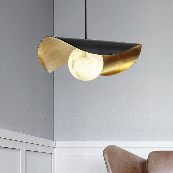 Contemporary Pendant Light 1-Light Hanging Ceiling Light Black for Bedroom