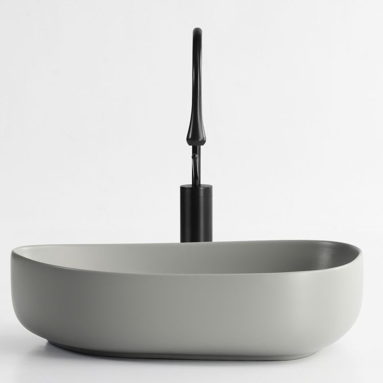 Modern Vessel Bathroom Sink Porcelain Specialty Shut-Off Valve Included Basin Sink