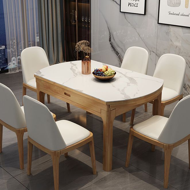 Minimalist ausziehbarer rund Form Table Standard Sintered Stone Esstisch für Küche