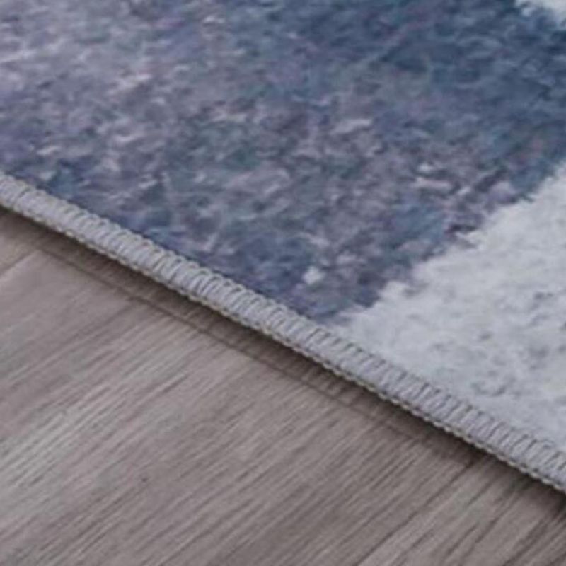 Modern Washable Carpet Geometric Contrast Panel Area Rug Polyester Carpet with Non-Slip Backing